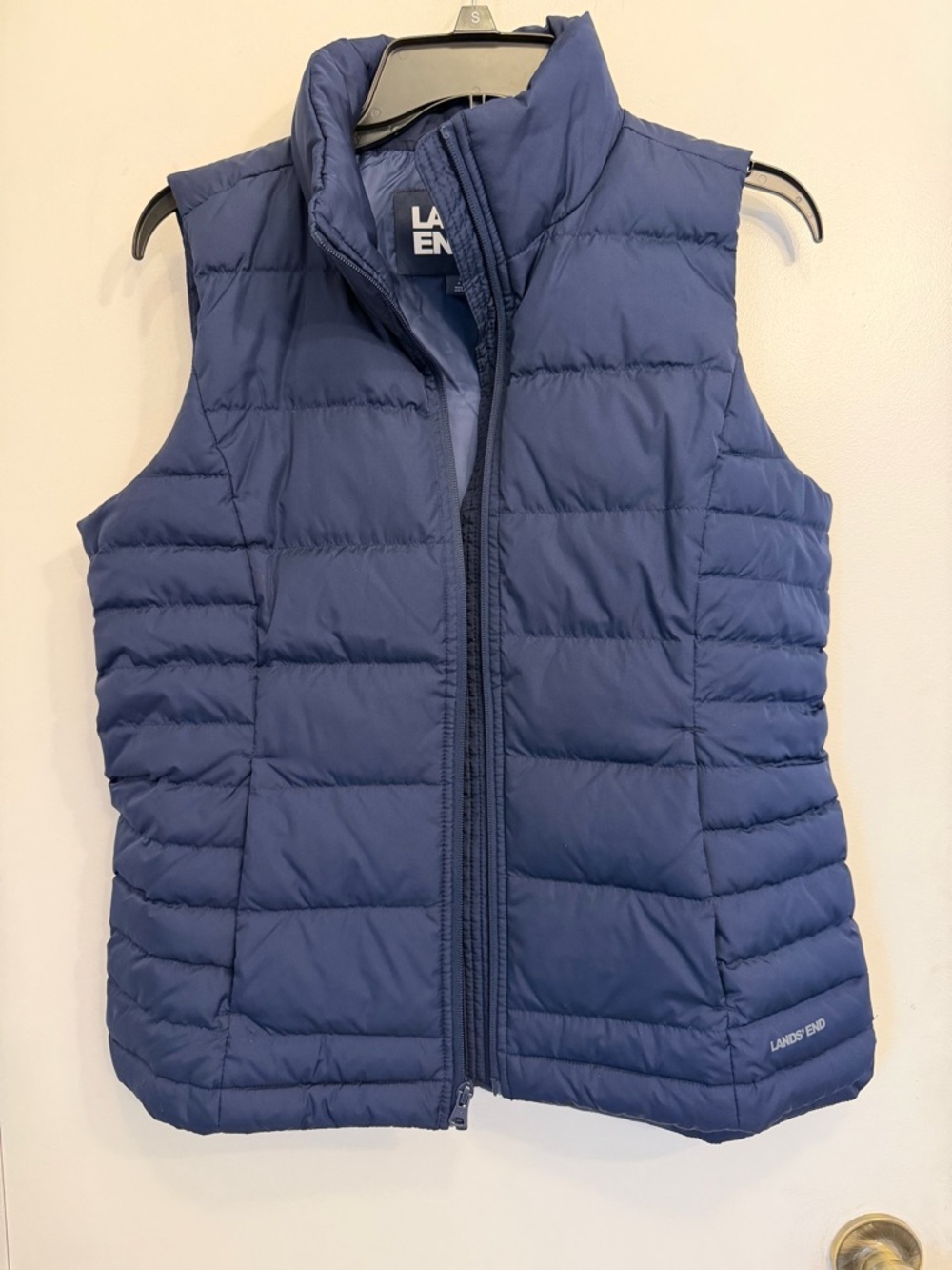 Lands' End Navy Quilted Vest with Interior Label